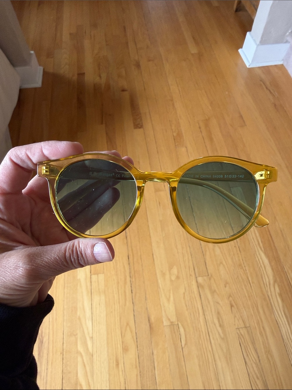 Yellow Transparent Round Sunglasses